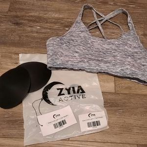 Zyia gray level light n tight bra- M- like new!
